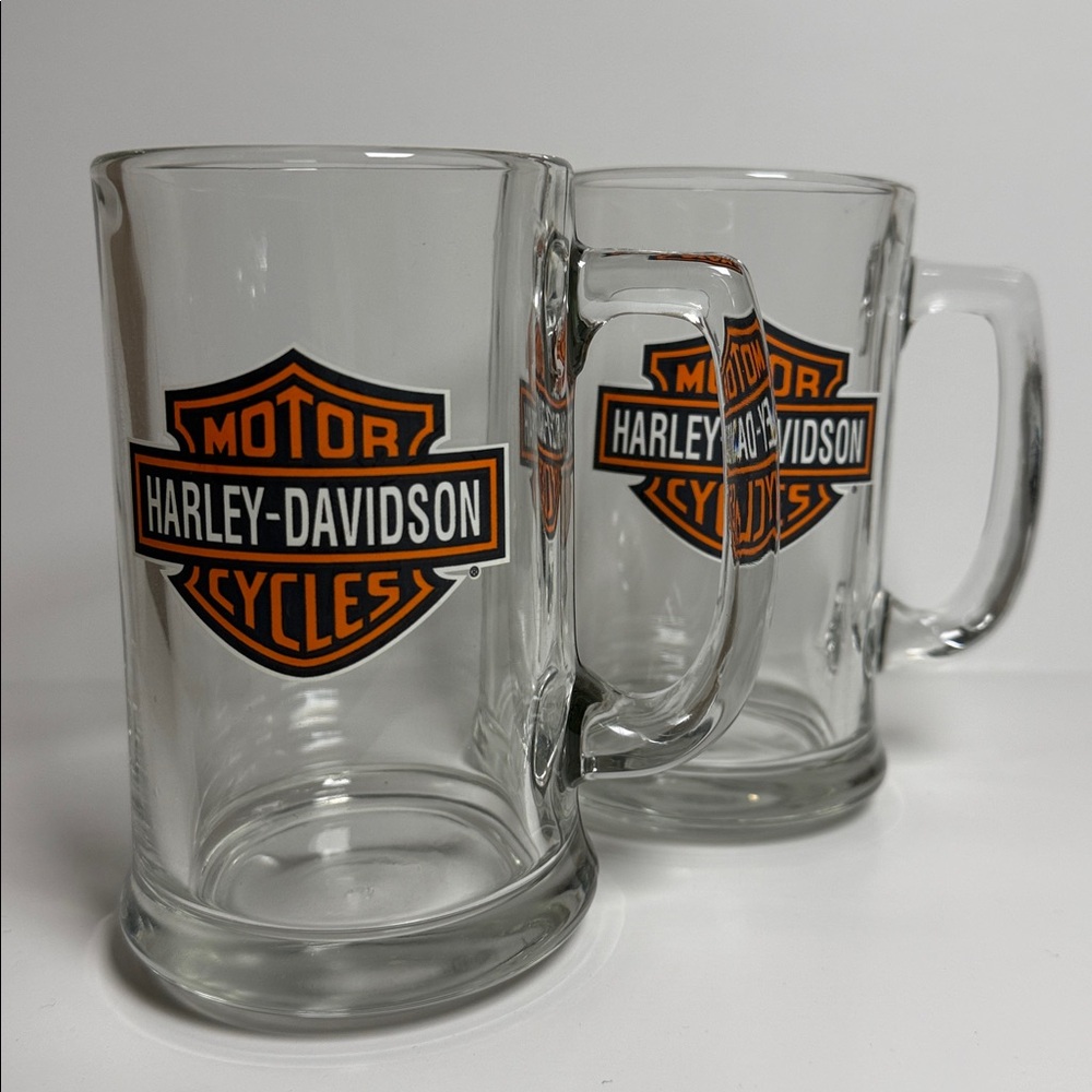 Harley-Davidson Motorcycles Beer Glass Beer Mug Beer Stein 12oz Set of 2